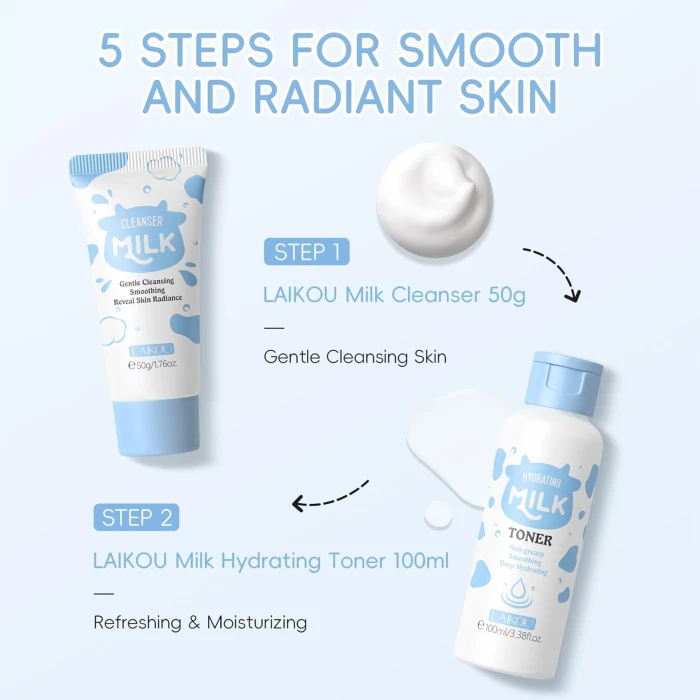 Laikou Milk Skin Care Set 5pcs - Nourishing & Softening image 2