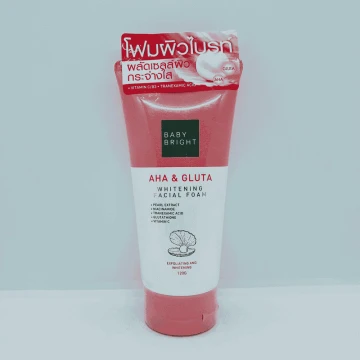 Baby Bright AHA & Gluta Whitening Facial Foam 120gm