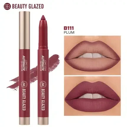 Beauty Glazed Long Stay Automatic Lip Crayon - Matte Finish, High Pigment 2-in-1 Lip Liner & Lipstick (All Shades) | Shei Shop image 12
