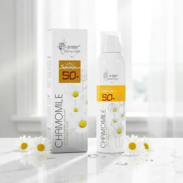 Chamomile Whitening Spray Sunscreen SPF 50+ 200ml - Long-Lasting UV Protection, Instant Brightening & Soothing Cooling Mist | Shei Shop