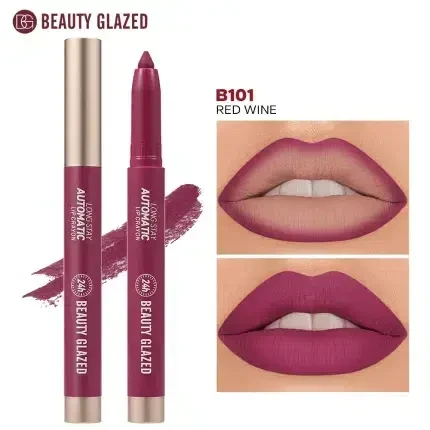Beauty Glazed Long Stay Automatic Lip Crayon - Matte Finish, High Pigment 2-in-1 Lip Liner & Lipstick (All Shades) | Shei Shop image 2