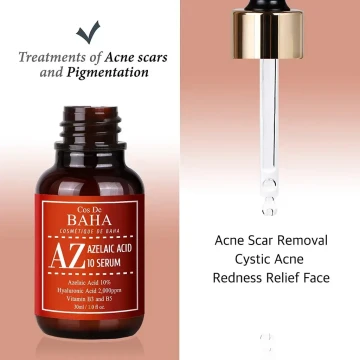 Cos De BAHA Azelaic Acid 10% Serum (AZ) 30ml - Acne Rosacea Relief, Redness Control & Dark Spot Fading Formula | Shei Shop