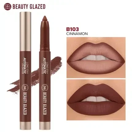 Beauty Glazed Long Stay Automatic Lip Crayon - Matte Finish, High Pigment 2-in-1 Lip Liner & Lipstick (All Shades) | Shei Shop image 4