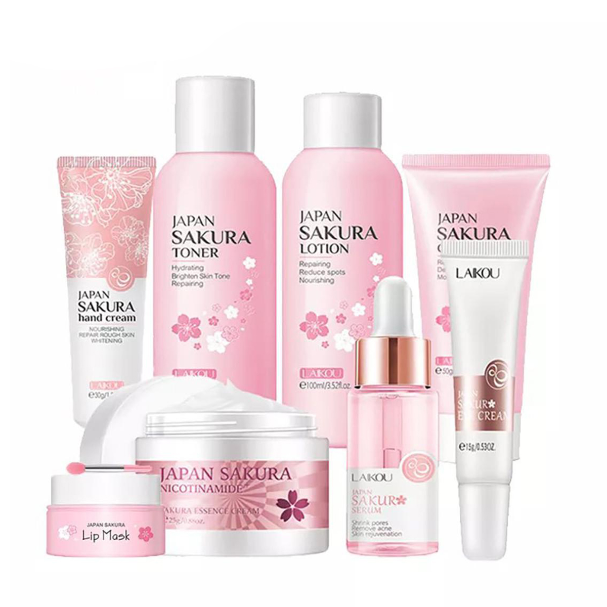 Laikou Sakura Skin Care Combo - 8PCS Mega Set