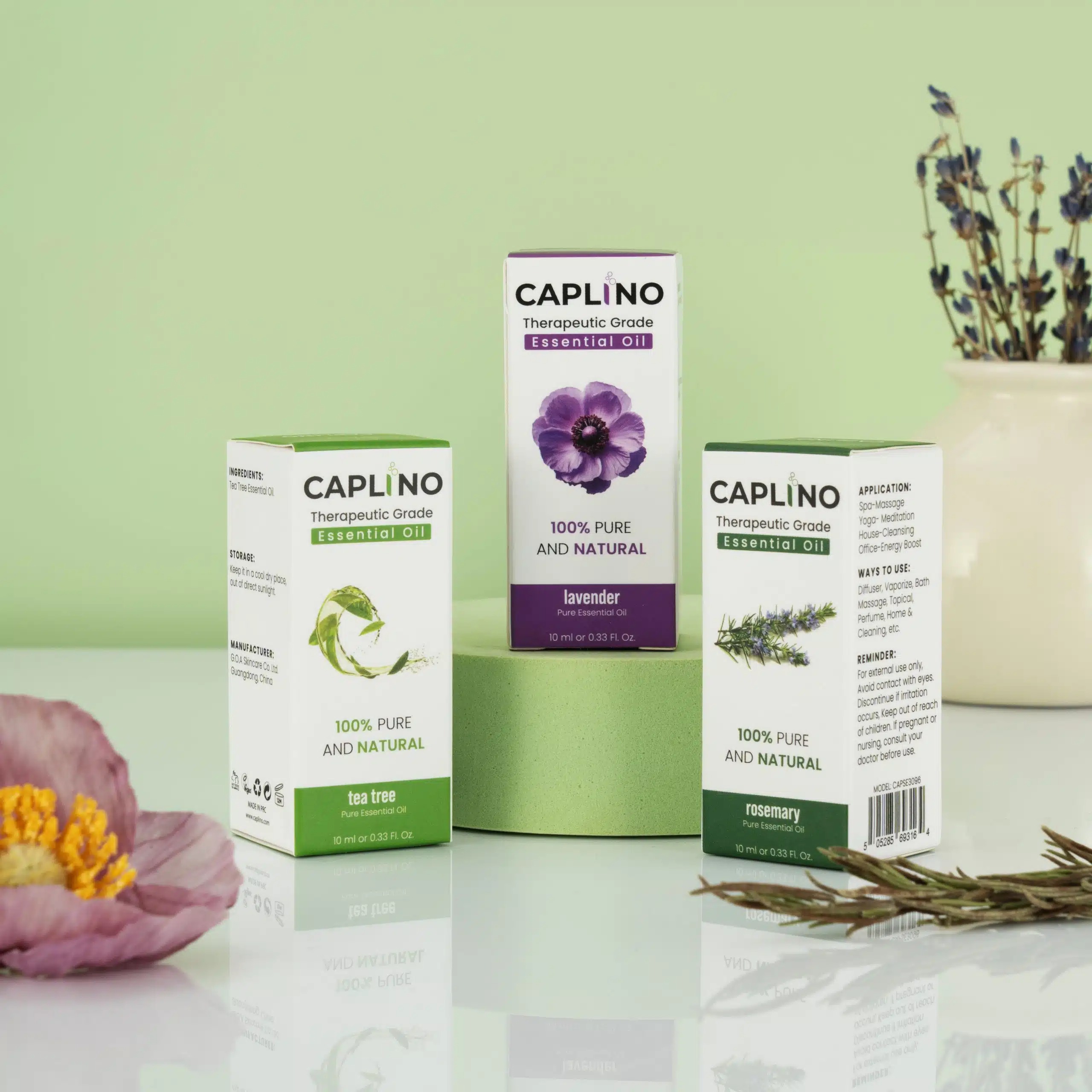 Caplino Essential Oils (Rosemary, Lavender, Tea Tree) - 10ml
