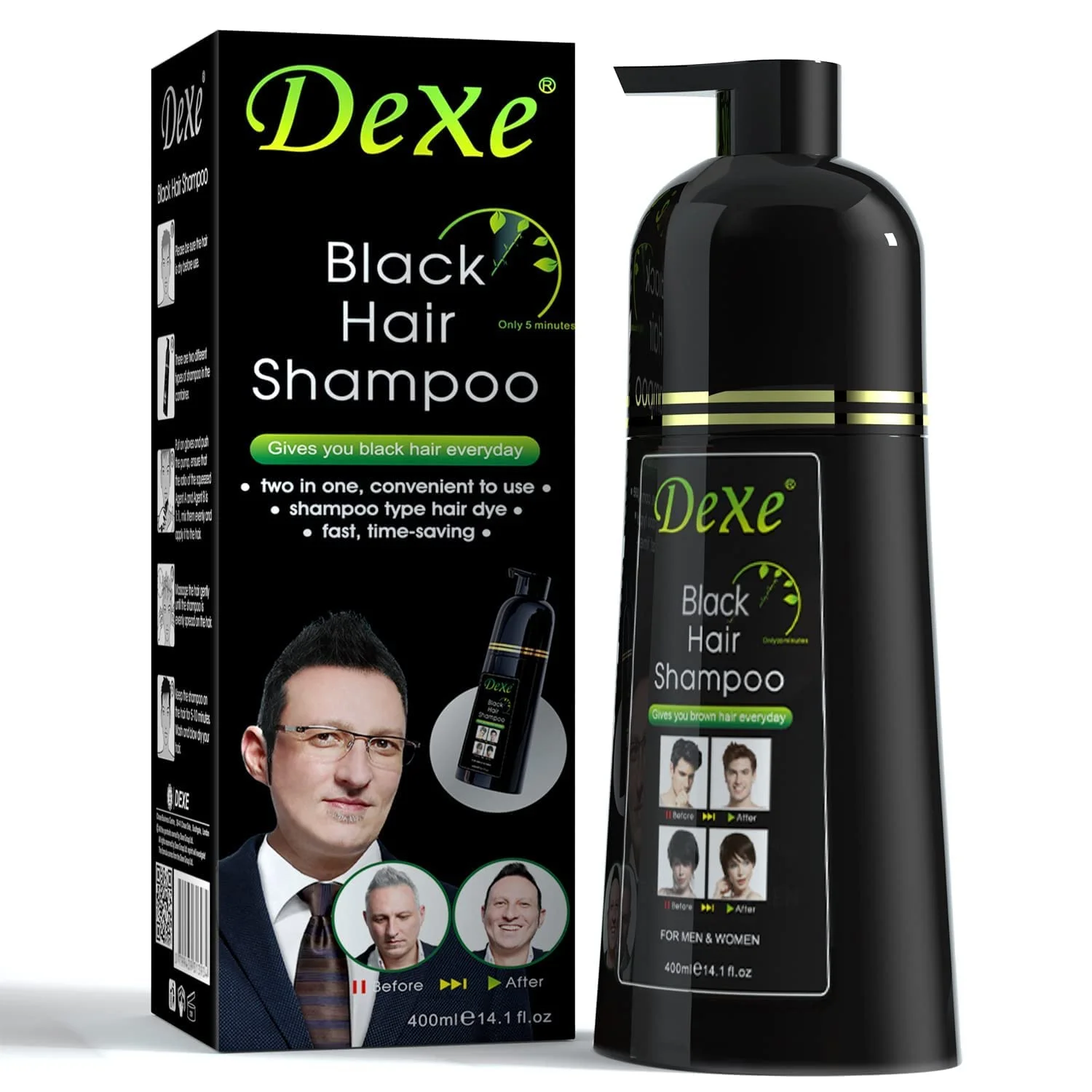Dexe Black Hair Shampoo 400ml- Shei Shop