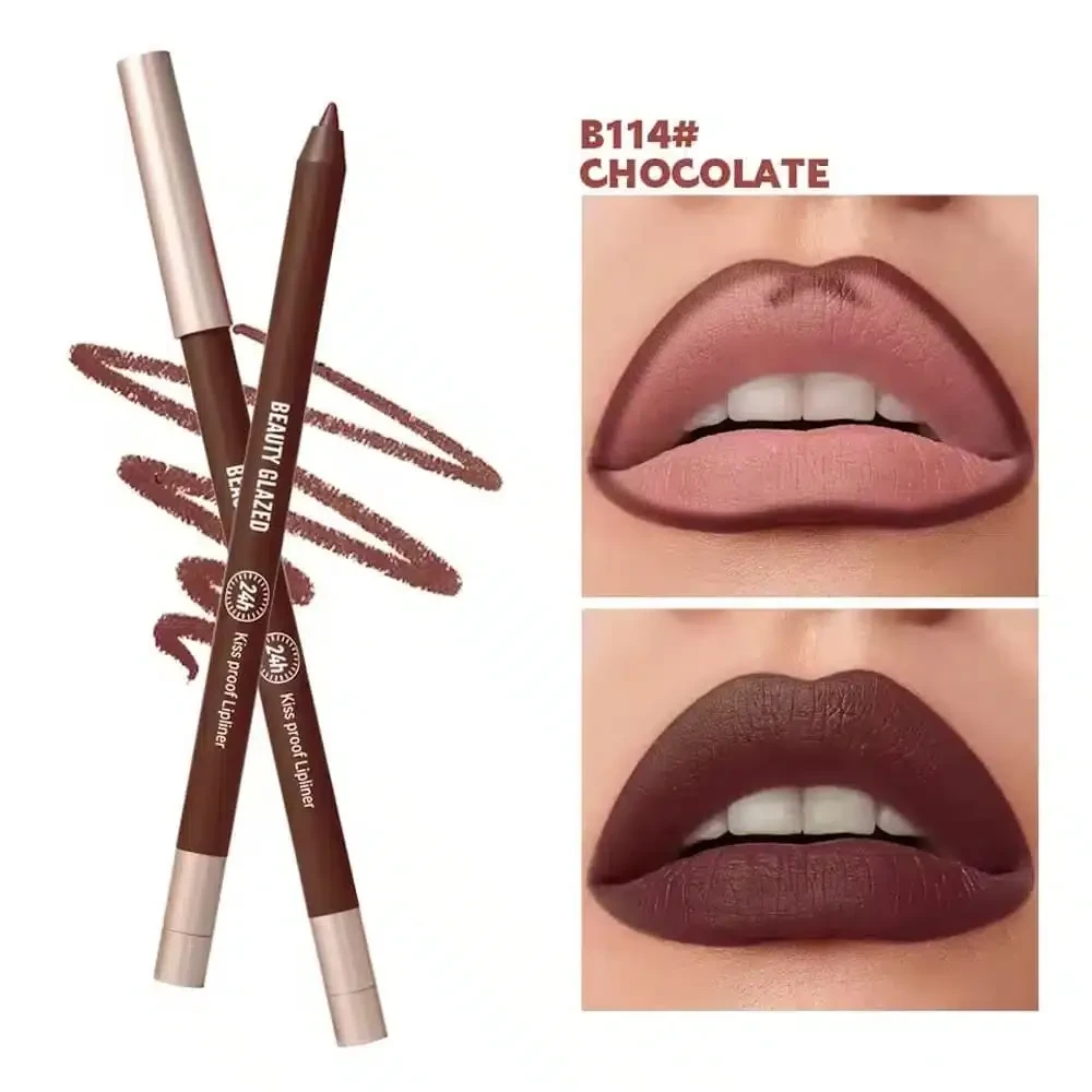 Beauty Glazed Waterproof & Long Lasting Lipliner Pencil - B114 Chocolate | Shei Shop