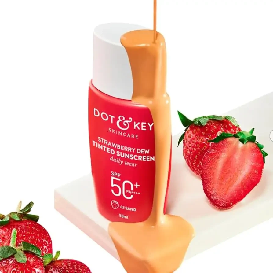 Dot & Key Strawberry Dew Tinted Sunscreen SPF 50+ (03 Sand) | Shei Shop