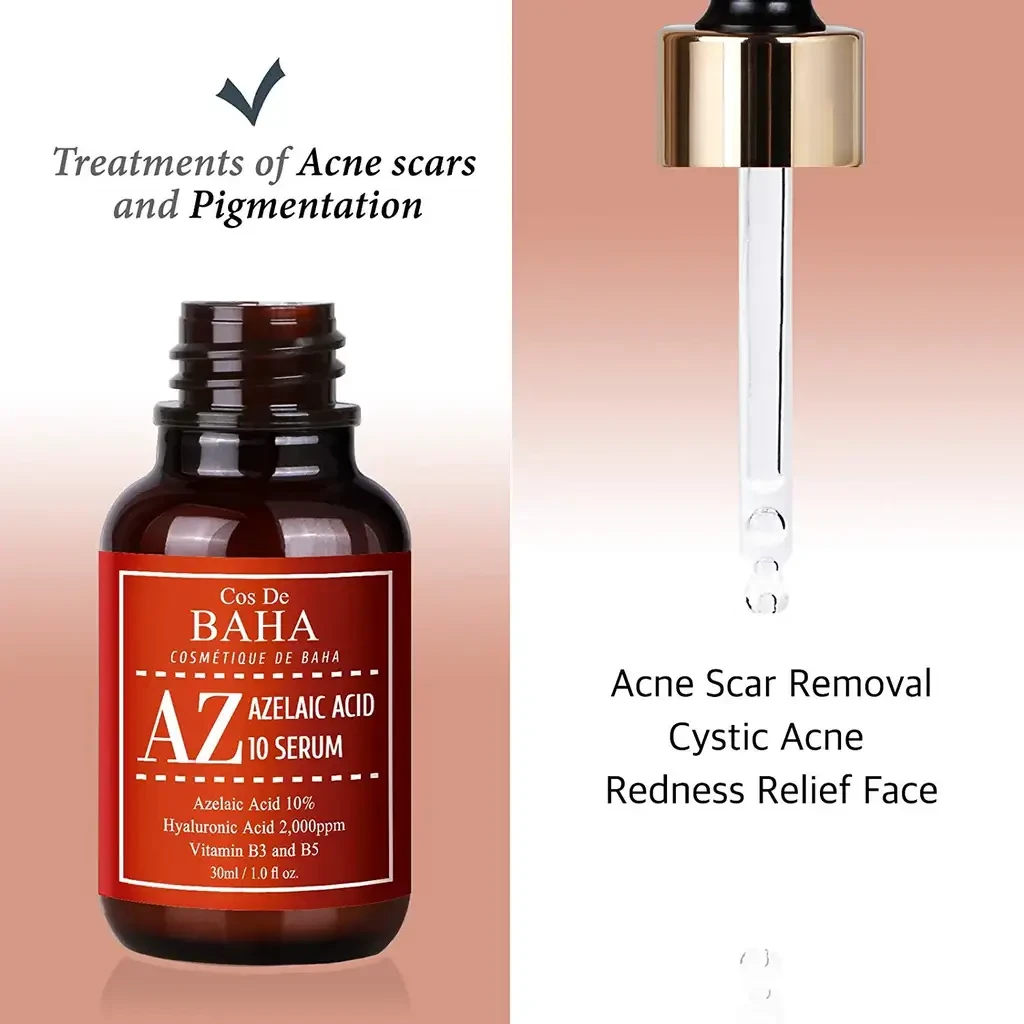 Cos De BAHA Azelaic Acid 10% Serum (AZ) 30ml - Acne Rosacea Relief, Redness Control & Dark Spot Fading Formula | Shei Shop