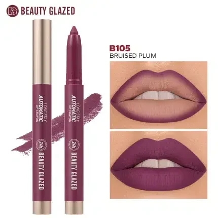 Beauty Glazed Long Stay Automatic Lip Crayon - Matte Finish, High Pigment 2-in-1 Lip Liner & Lipstick (All Shades) | Shei Shop image 6